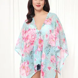 TANDUL Women Floral Printed V-Neck Tie-Up Shrug-11