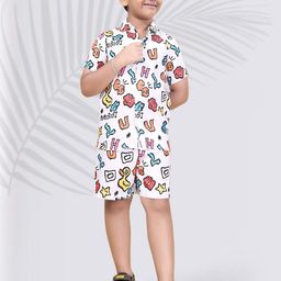 Fabfashion Unisex White Clothing Set-image-32