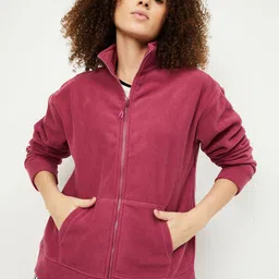 max Women Polyester Crop Tailored Jacket with Embroidered-image-10