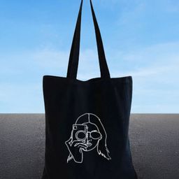 the sack co Black Cotton Tote Bag-image-34