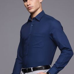 Louis Philippe Self Design Classic Fit Pure Cotton Formal Shirt-picture-5