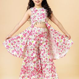 A.T.U.N. Girls Floral Printed Tier Sharara Set-image-2