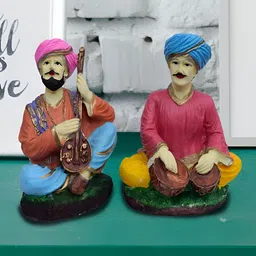 Aura Pink & Peach-Colored 2 Pieces Rajasthani Music Showpieces-4