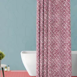 ArtzFolio Pink & White Printed Waterproof Shower Curtain-picture-8
