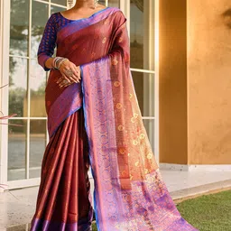 Anouk Women Floral Kanjeevaram Saree-image-6