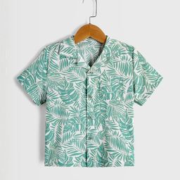 TIOR Boys Leaf Printed Casual Shirt-picture-5