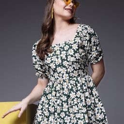 BEING NAUGHTY womens Puff Sleeve Fit & Flare Dress-picture-20