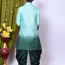 NFC CREATION Boys Floral Printed Regular Dupion Silk Kurta with Patiala image 5