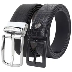 Hayes London Men Pack of 2 Leather Reversible Formal Belt-image-55
