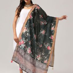 Kaizen TEXO FAB Ethnic Motifs Printed Linen Dupatta-15