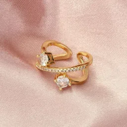 SALTY Pack of 2 Women Celestial Diamond Gold Ring-41