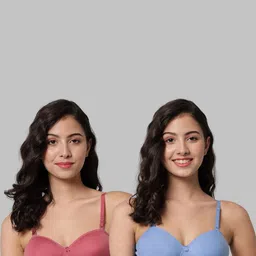 Women Cotton Red,Light Blue Padded Non-Wired Lingerie Bra Sport wear Gym Crop Tank Top-image-115