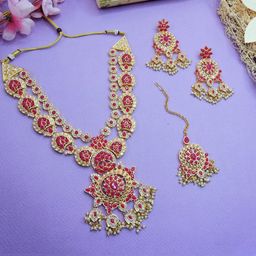 VATSALYA creation Gold-Plated Artificial Stones Alloy Jewellery Set-image-43