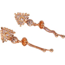 Anshenterpris Silver Plated Crystals Studded Triangular Drop Earrings image 3