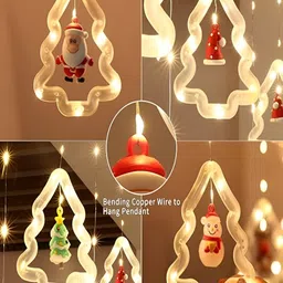 KAVYARA White Christmas Tree Shape String Lights image 5