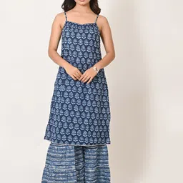 Billion Women Ethnic Motifs Printed Regular Pure Cotton Kurta with Sharara-picture-30