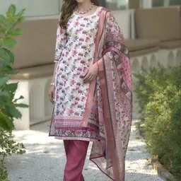 Hitarth Fashion Women Floral Printed Regular Kurta with Trousers & With Dupatta-picture-13