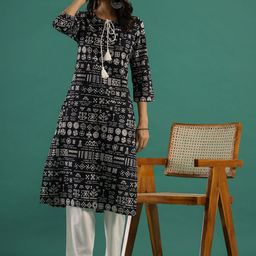 RangDeep Ethnic Motifs Printed Pure Cotton Straight Kurta with Trousers-picture-54