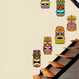 Decor Villa Multicolor Totem Faces Wall Sticker-picture-21