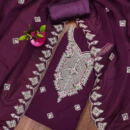 Maroosh Embellished Silk Georgette Unstitched Dress Material-image-90