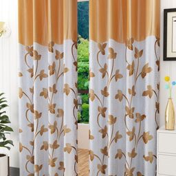 Galaxy Home Decor Gold-Toned Set of 2 Floral Window Curtain-image-91