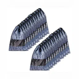 Aura Navy Blue Set of 6 Reusable Shoes Organiser Organisers-12