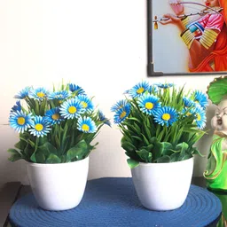 FOLIYAJ Green 2 Pieces Artificial Plant With Pot-25