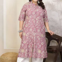 Little More By Stylum Women Floral Printed Pastels Kurta-picture-35