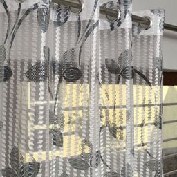 Galaxy Home Decor Grey 2 Pieces Sheer Window Curtain-picture-23