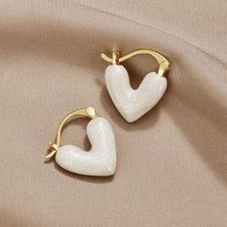 SUBHAGALANKAR Gold-Plated Heart Shaped Hoop Earrings-27