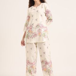 Dreambe Women Pure Cotton Floral Printed Night suit-image-81