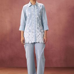 Anouk Embroidered Shirt Collar Shirt With Trousers Co-Ords-image-87
