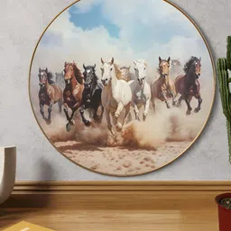 SAF White & Brown 1 Piece Wood Birds and Animals Wall Paintings-image-75