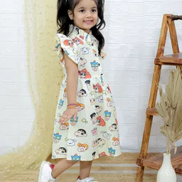 UNBIND Print Flutter Sleeve A-Line Dress image 3