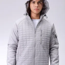 The Indian Garage Co Men Hooded Solid Casual Padded Jacket-38