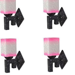 SOMIL Pink Glass Cylinder Printed Wall Lamps-image-51