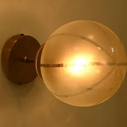 SOMIL Gold-Toned & White Glass Spherical Shaped Wall Lamp-image-80