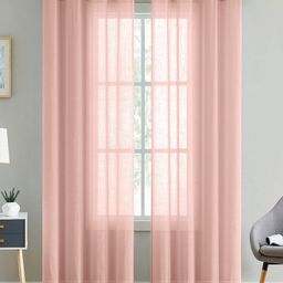 Aura Peach 2 Pieces Abstract Printed Linen Window Curtains-picture-9
