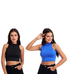 Aura Glam Kimono Sleeveless Crop Top - Pack Of 2-picture-20