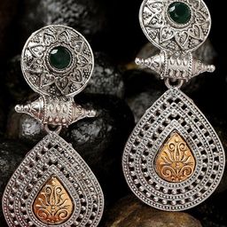 Sangria Stone Studded Drop Earrings-16