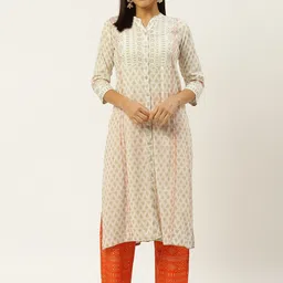 Anouk Women Geometric Embroidered Thread Work Kurta-image-5
