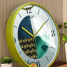 RANDOM Green & Grey Printed Contemporary Round Analogue Wall Clock-11