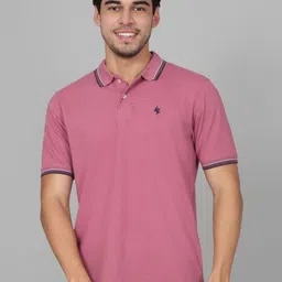 Cantabil Men Solid Polo Collar Cotton T-shirt-image-78