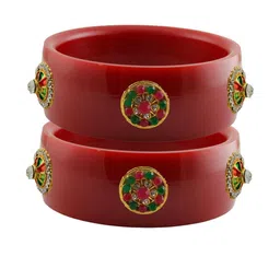 Vidhya Kangan Red Plastic Bangles-image-21