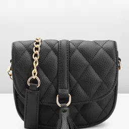 Carlton London Quilted Sling Bag with Tasselled Detail-17