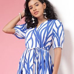 EVERYDAY by ANI Print Crepe Fit & Flare Dress-image-43