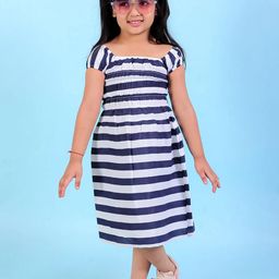 CHANDRIKA Girls Blue Viscose Rayon Dresses-image-11