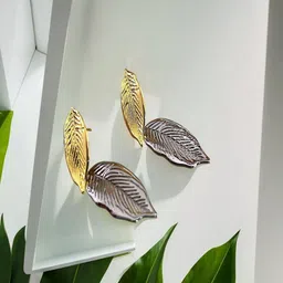 Bucciato Private Limited Gold-Plated Leaf-Shaped Drop Earring-31