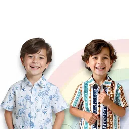 KIDGARB Pack of 2 Polycotton Printed Shirts-picture-14