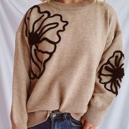 all about you Women Floral Embroidered Pullover-image-80